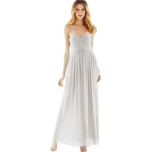 Pearl Georgina Chapman Studded Strapless Maxi Dress Size 4 Slate